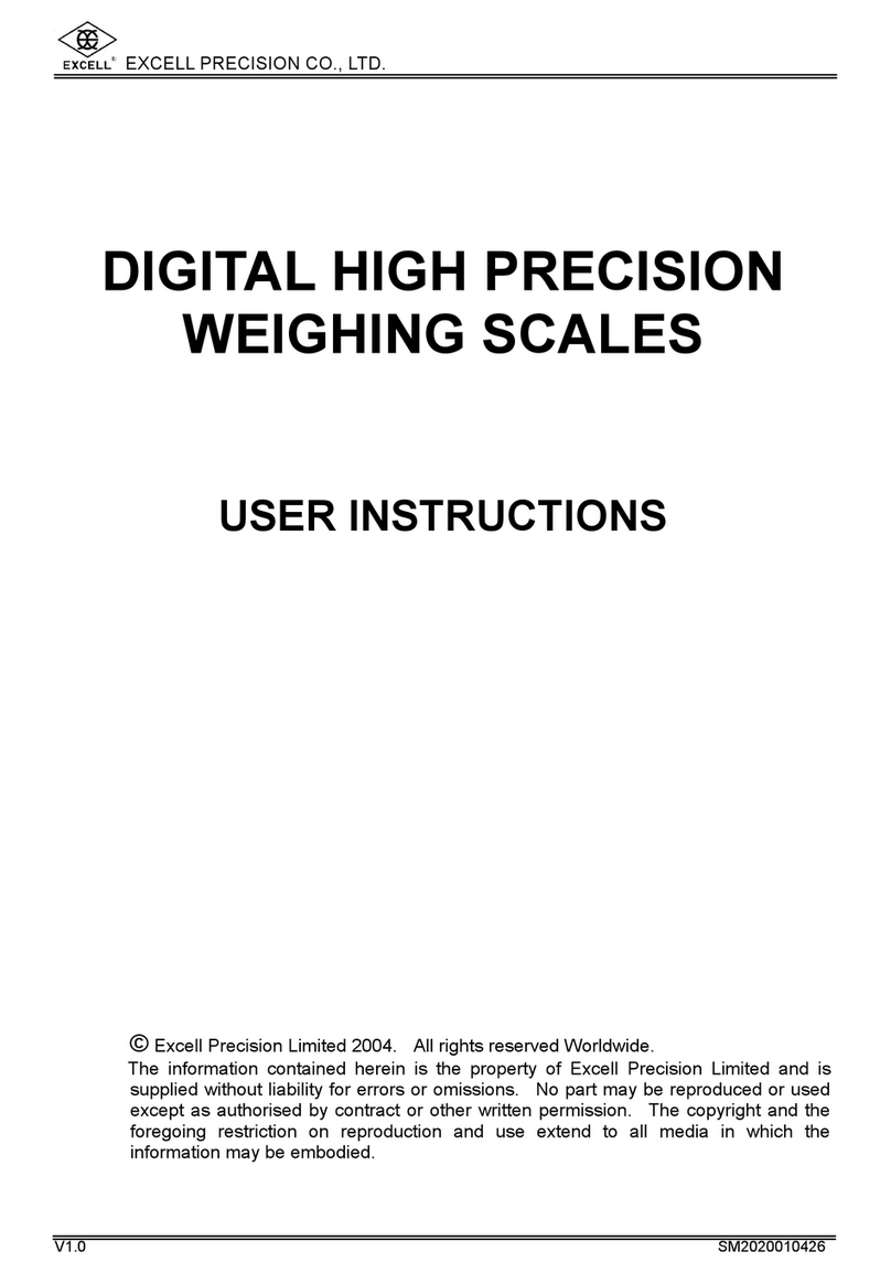 Excell DIGITAL HIGH PRECISION WEIGHING SCALES User manual