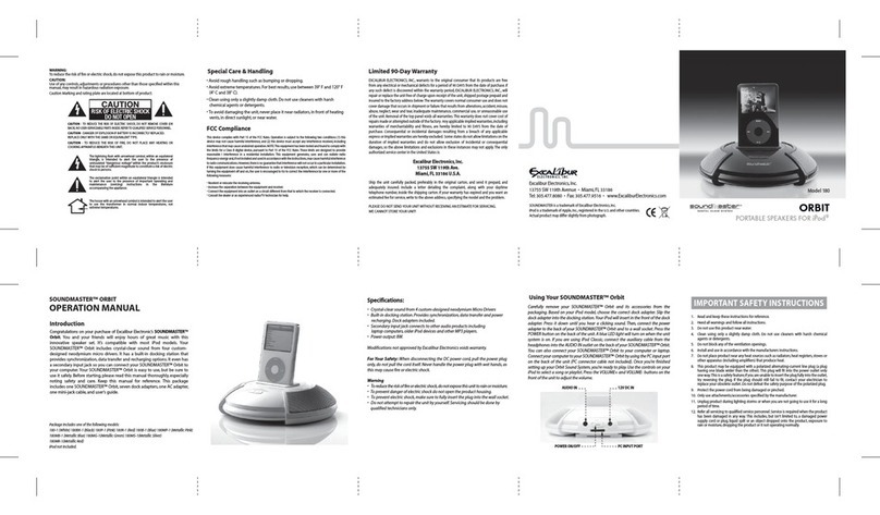 Excalibur 180 User manual