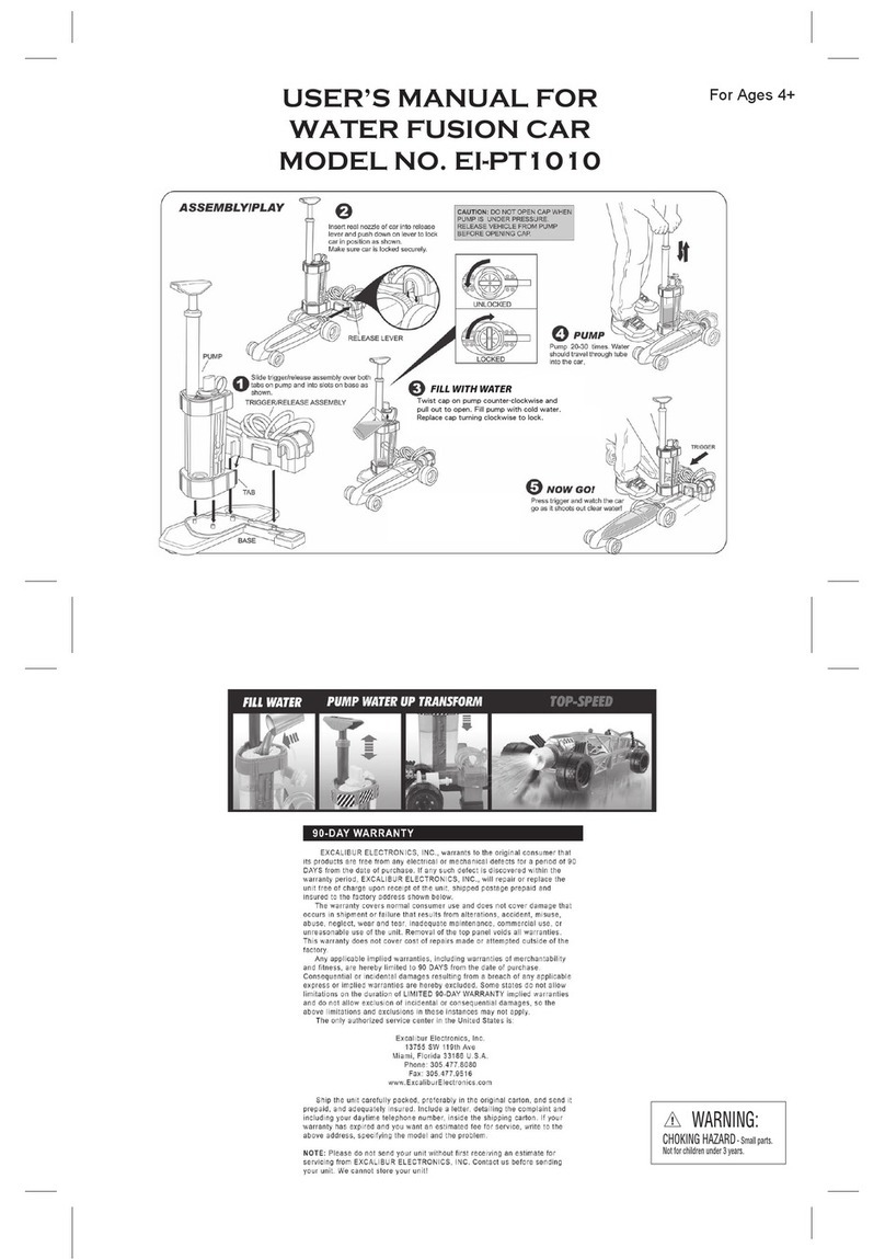 Excalibur Water Fusion Car EI-PT1010 User manual