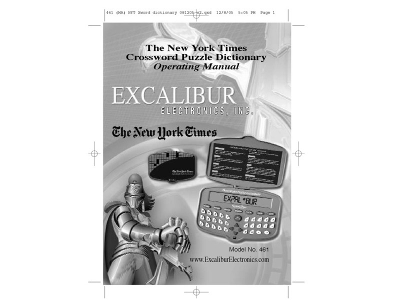 Excalibur The New York Times Crossword Puzzle Dictionary... operating manual Excalibur The New York Times Crossword Puzzle Dictionary... operating manual