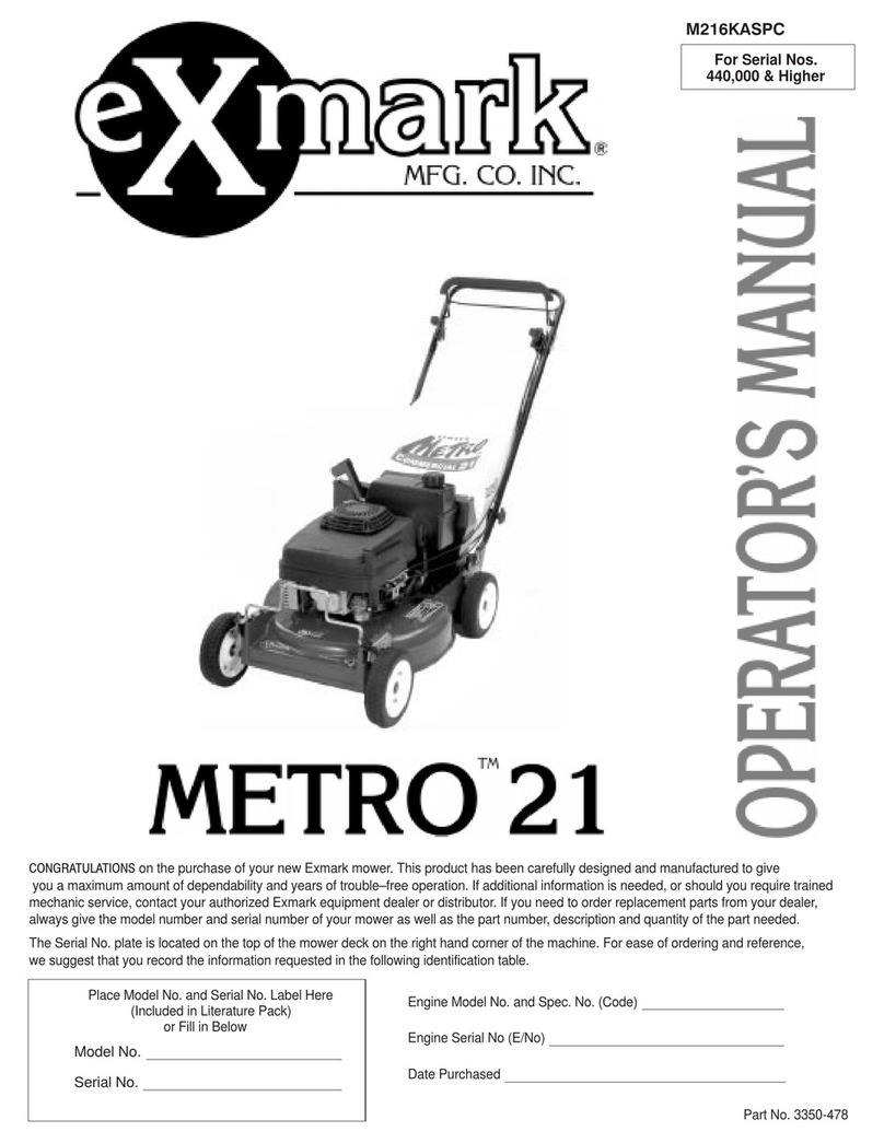 Exmark M216KASPC User manual