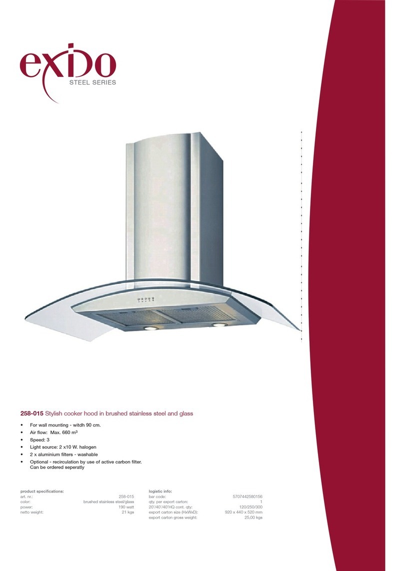 Exido Stylish Cooker Hood 258-015 User manual
