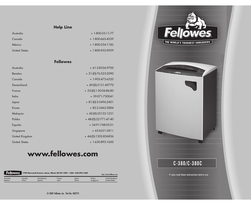 Fellowes POWERSHED C-380 User manual
