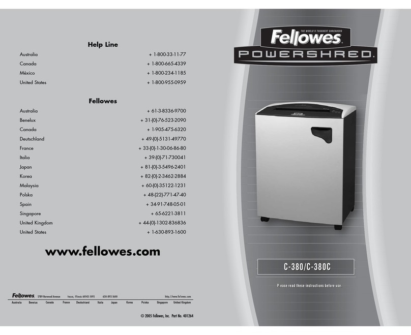 Fellowes POWERSHED C-380 User manual