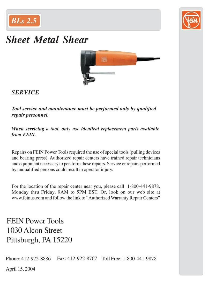 Fein Sheet Metal Shear BLs 2.5 User manual