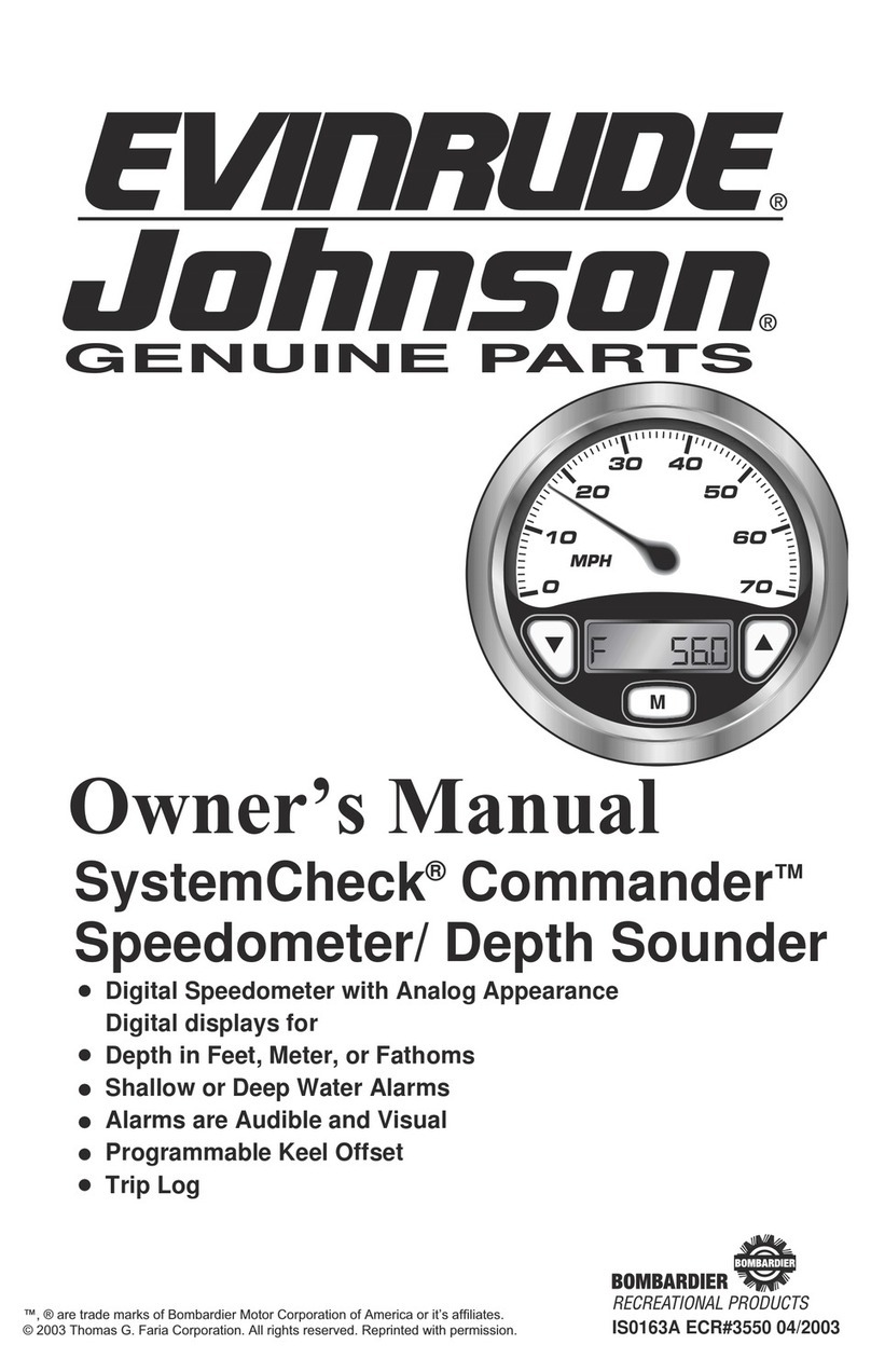 Evinrude Speedometer/Depth Sounder owner's manual