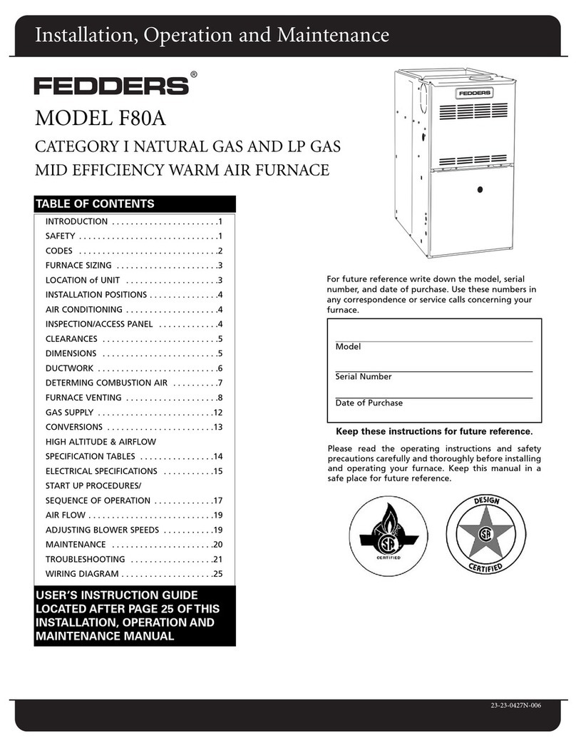Fedders F80A Installation, operation and maintenance