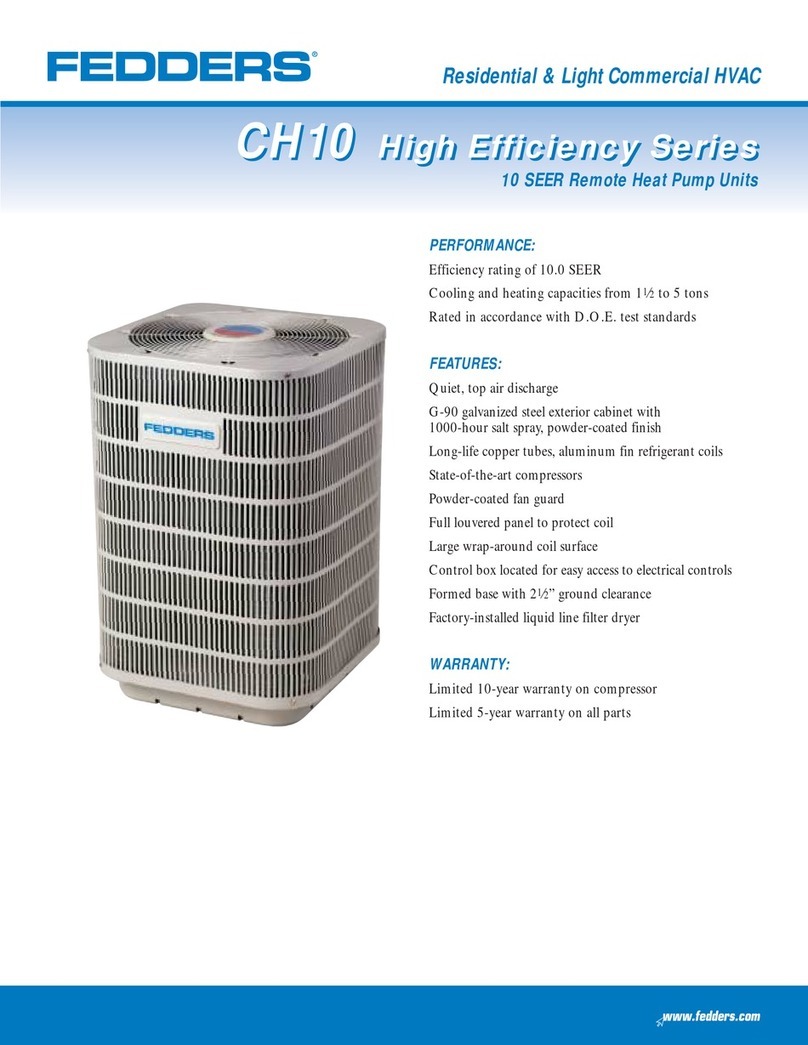 Fedders CH1042CBD1VF Specification sheet