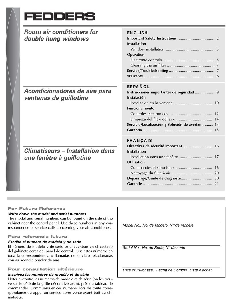 Fedders A7Q08F2B User manual