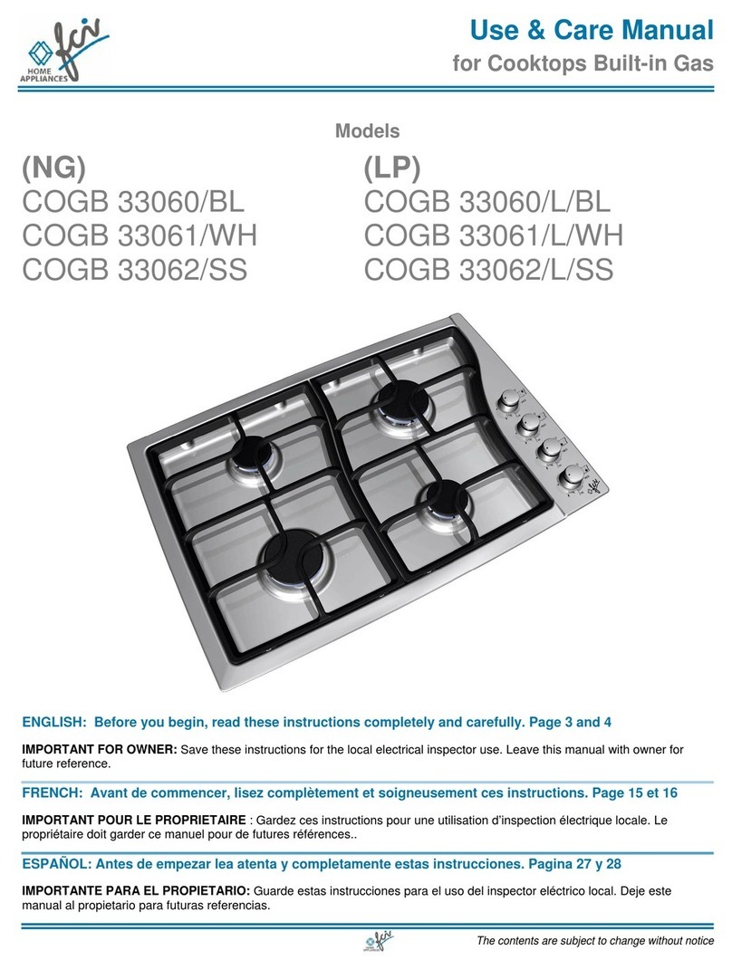 FCI Home Appliances COGB33062 use and care manual
