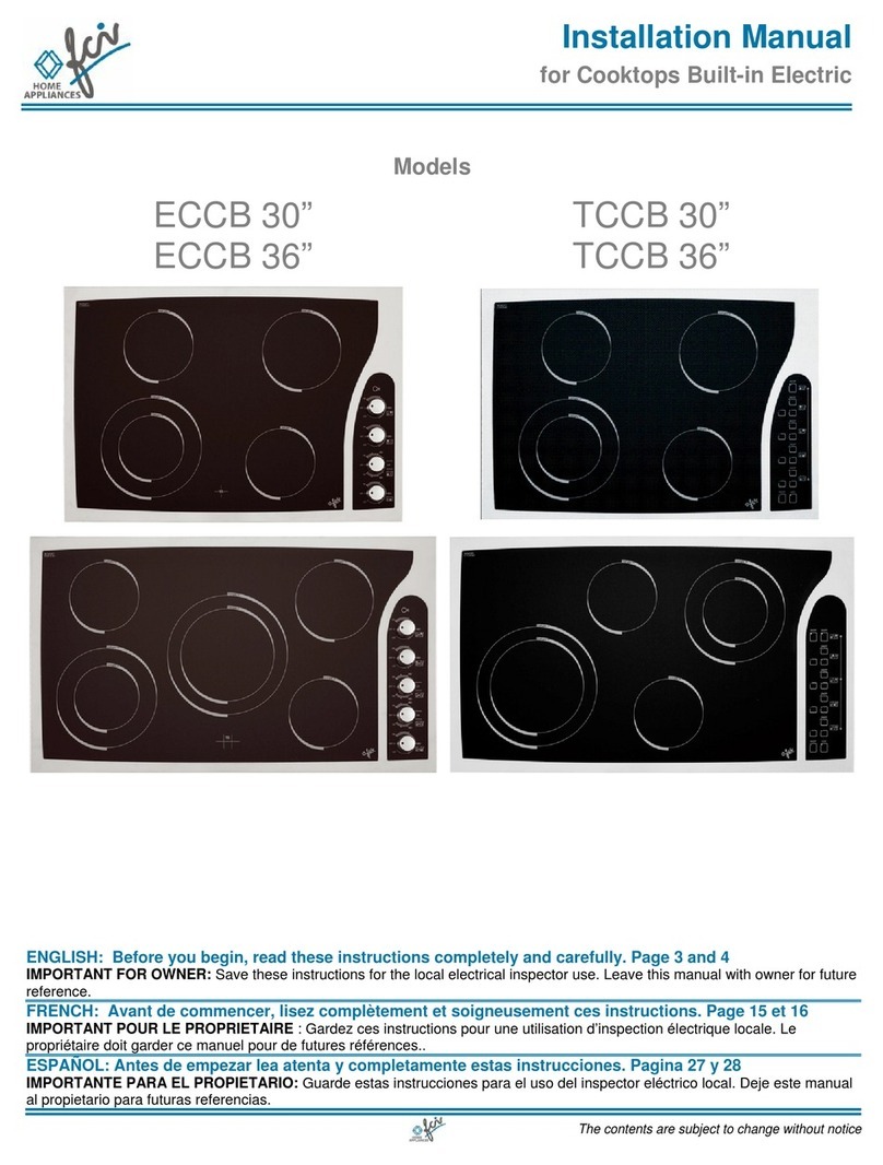 FCI Home Appliances ECCB 30" installation manual FCI Home Appliances ECCB 30" installation manual