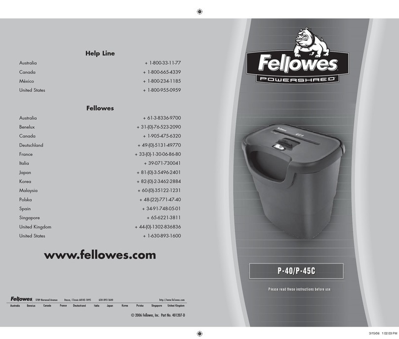 Fellowes PowerShred P-40 owner's manual