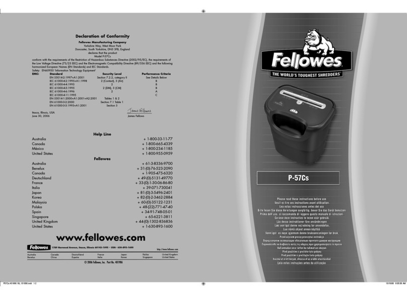Fellowes Powershred P-57Cs instruction manual