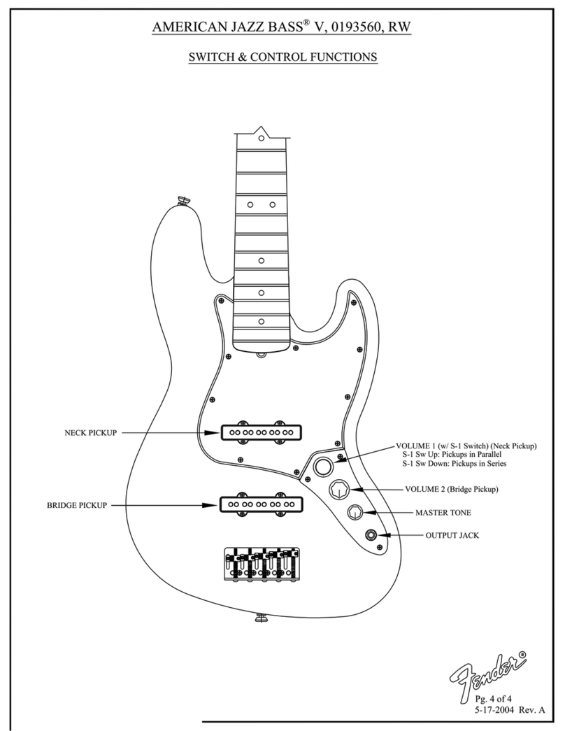 Fender 193560 Switch & Control Function Guide