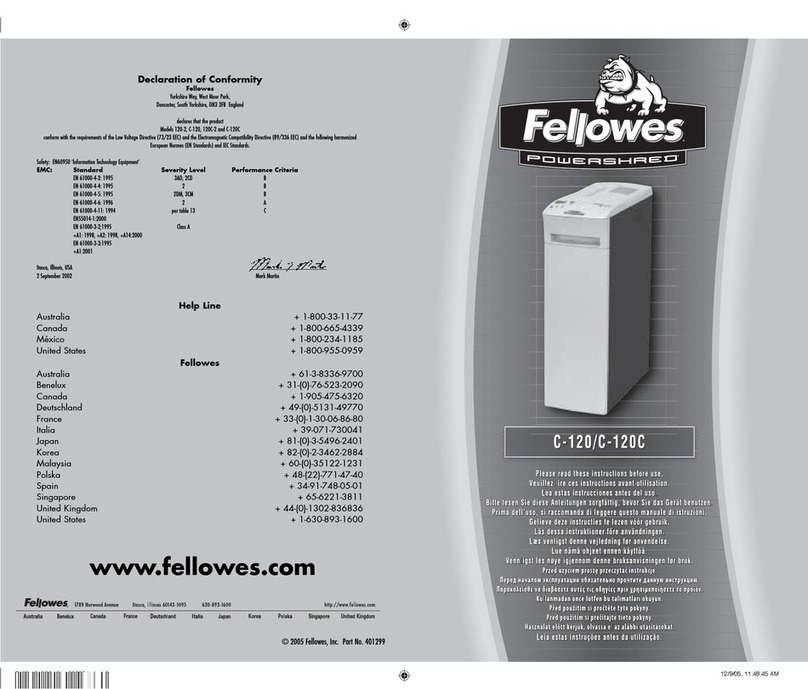Fellowes POWERSHRED C-120C manual