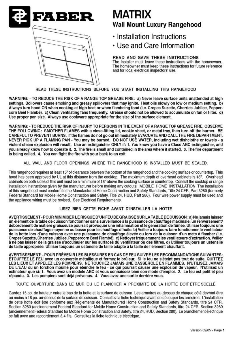 Faber MATRIX installation instructions