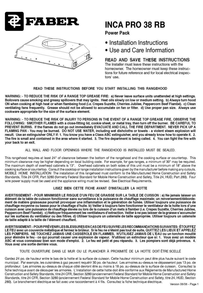 Faber INCA PRO 38 RB User manual Faber INCA PRO 38 RB User manual