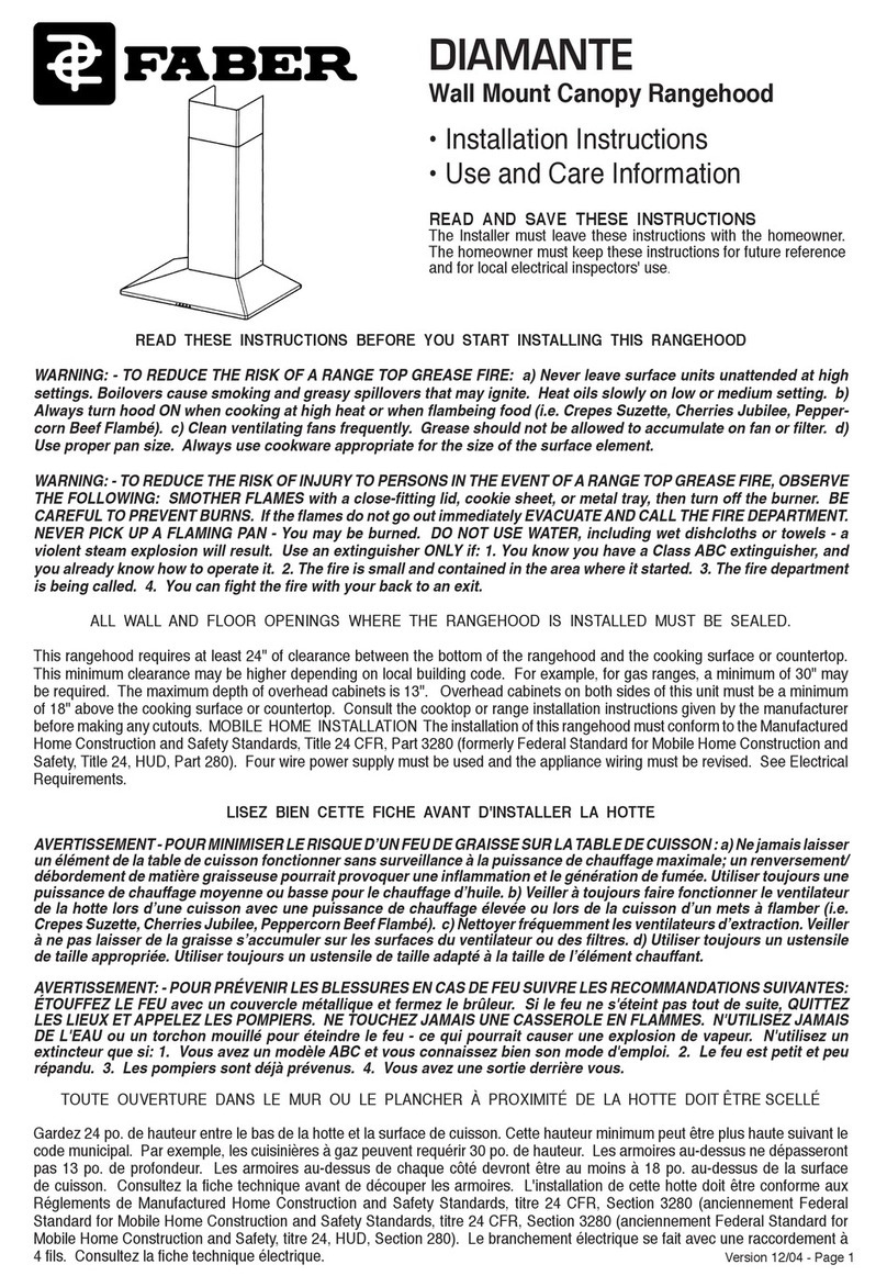 Faber DIAMANTE User manual Faber DIAMANTE User manual