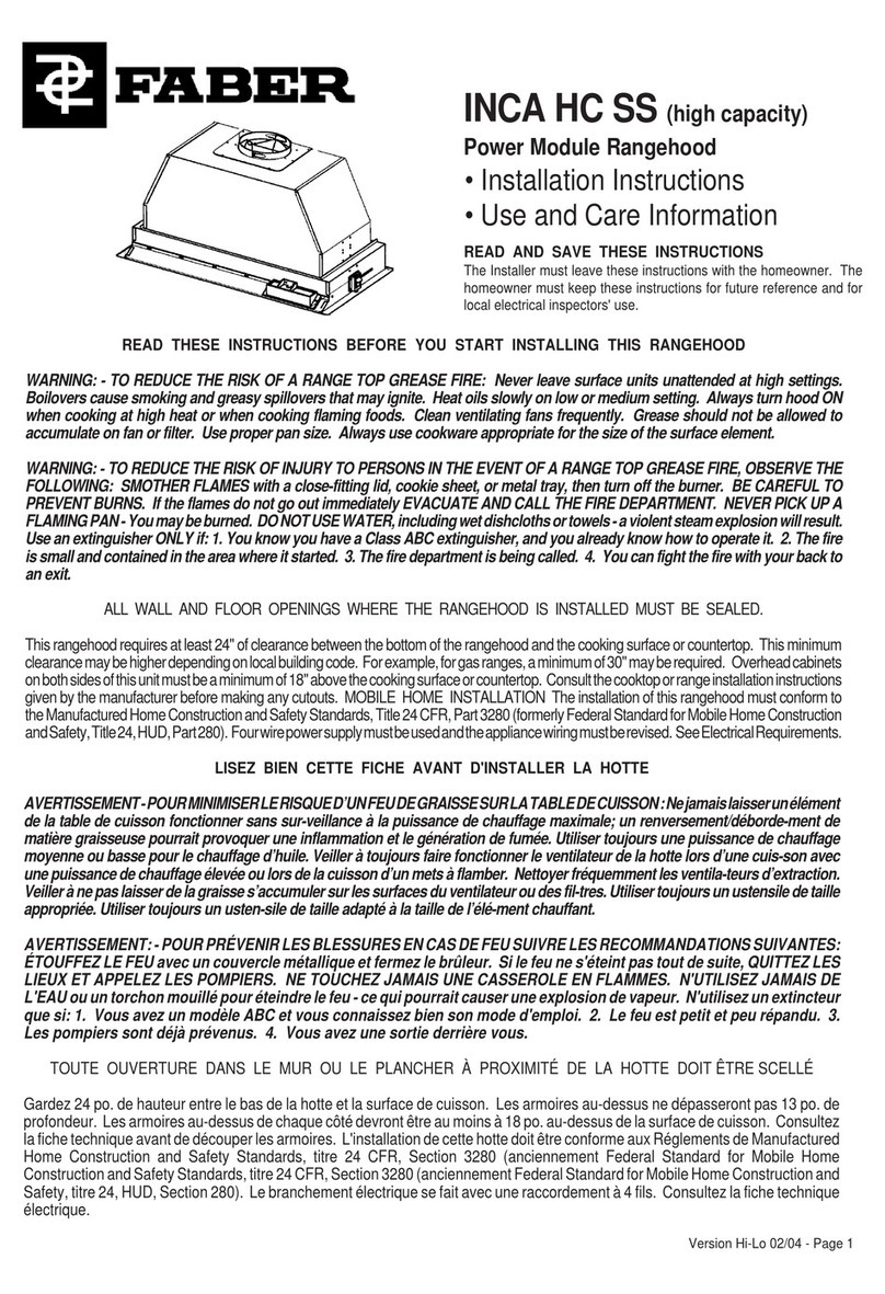 Faber INCA HC SS instruction manual