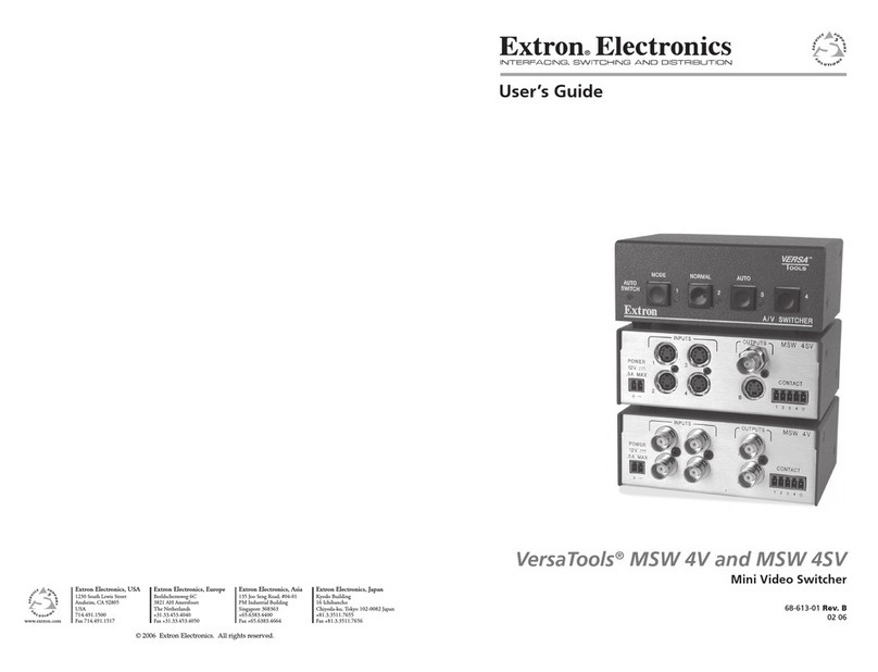 Extron electronics VersaTools MSW 4SV User manual