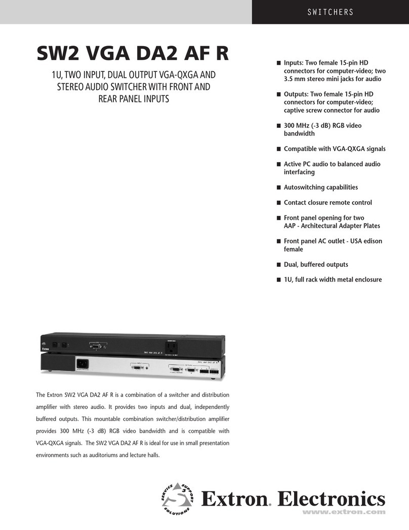 Extron electronics SW2 VGA DA2 AF R User manual