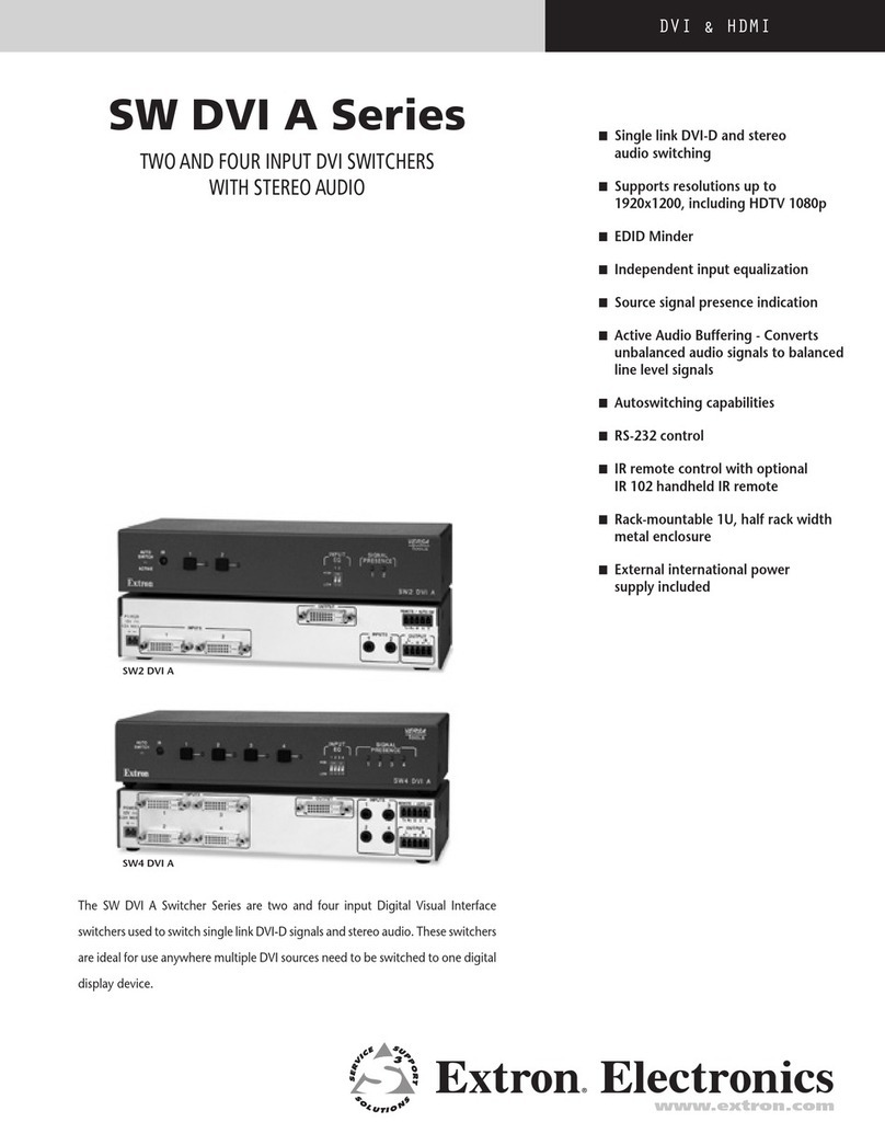 Extron electronics SW2 DVI A User manual Extron electronics SW2 DVI A User manual