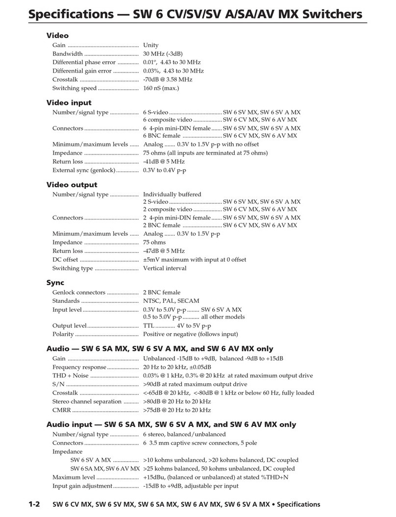 Extron electronics SW6 AV MX AS Specifications Extron electronics SW6 AV MX AS Specifications