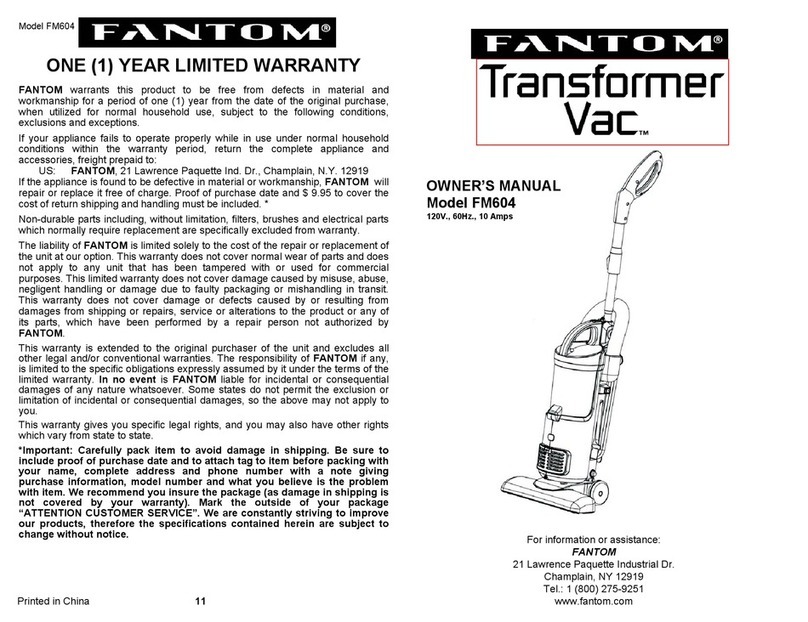 Fantom TRANSFORMER VAC FM604 User manual Fantom TRANSFORMER VAC FM604 User manual