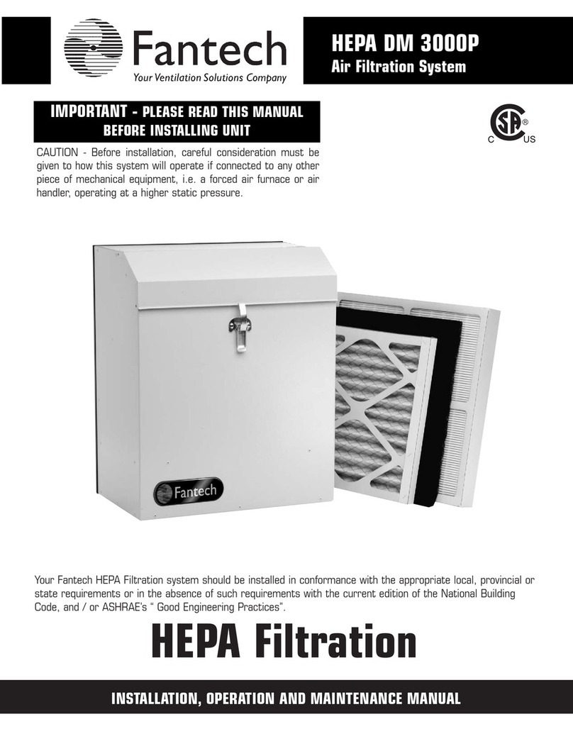 Fantech HEPA DM 3000P Installation & operation manual