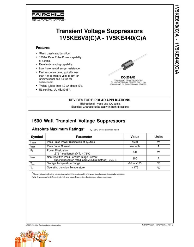 Fairchild 1V5KE440(C)A Specification sheet