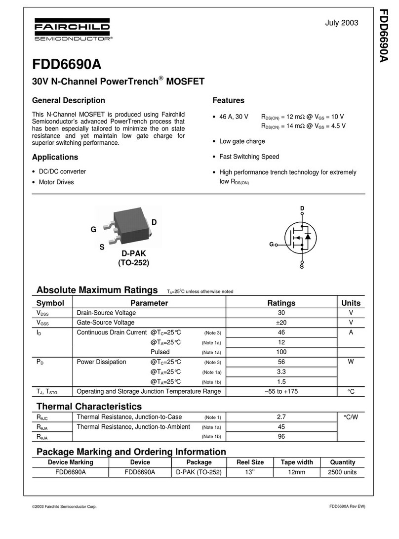 Fairchild PowerTrench MOSFET FDD6690A Specification sheet