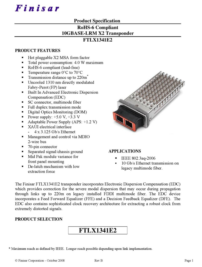 Finisar 10GBASE-LRM X2 Specification sheet