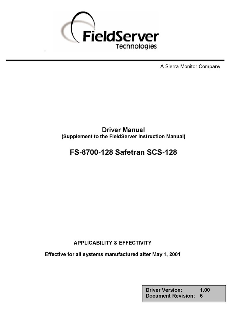 FieldServer Safetran SCS-128 FS-8700-128 Release note