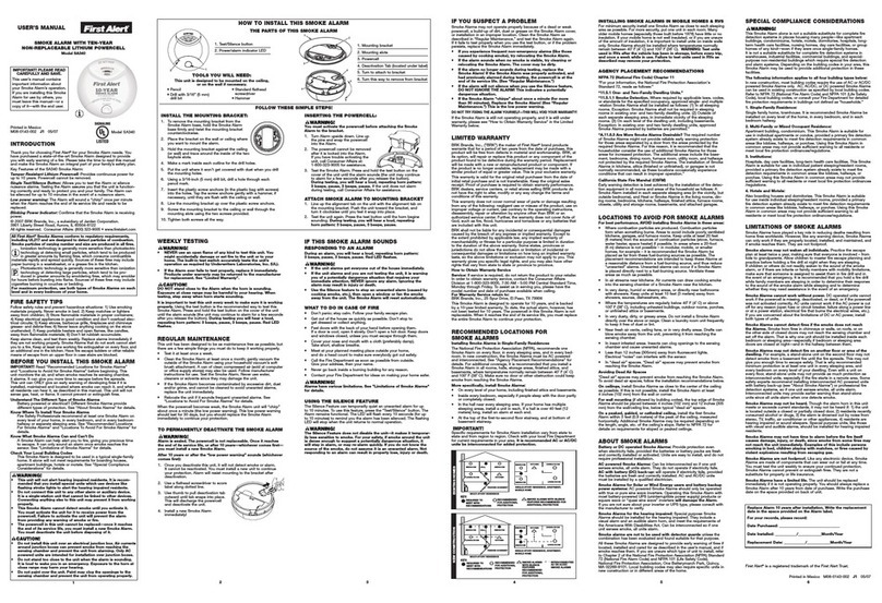 First Alert SA340 User manual