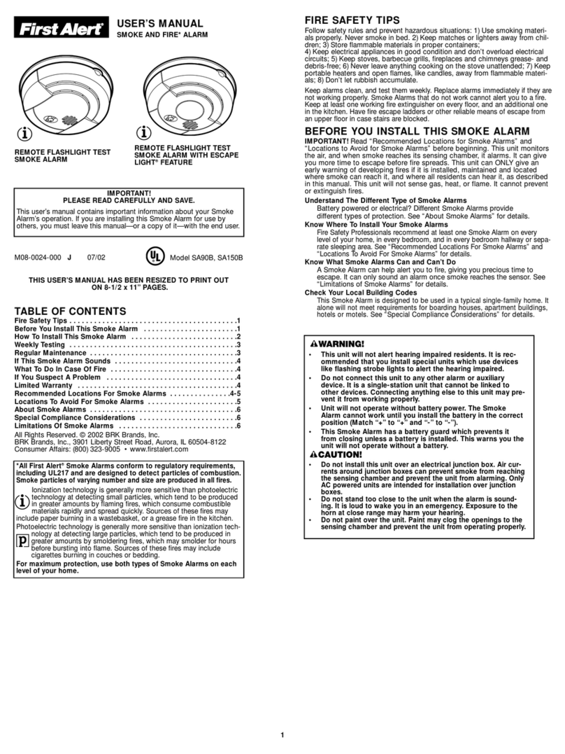 First Alert SA150B user manual