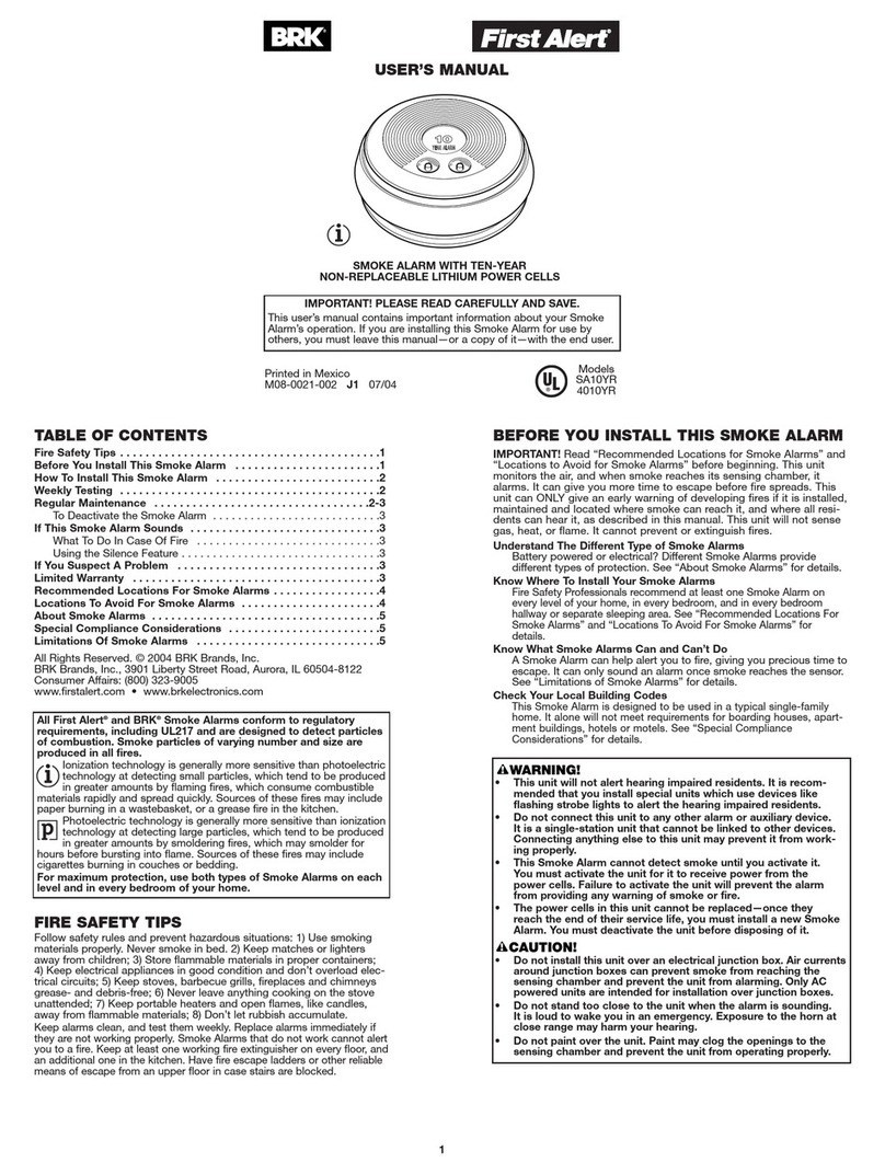 First Alert 4010YR User manual