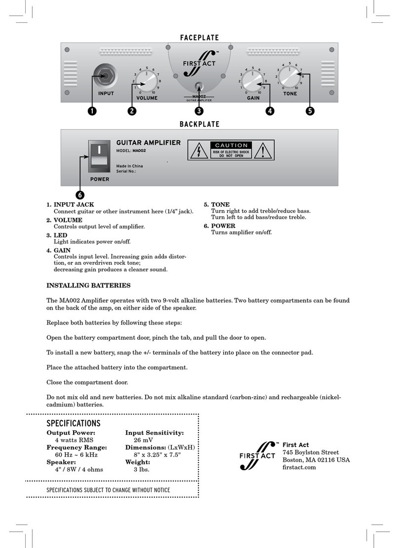 First Act Amplifier MA002 instruction manual