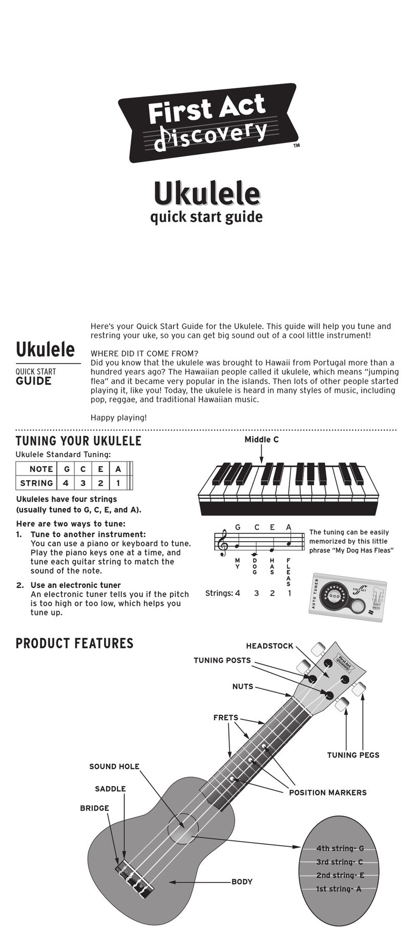 First Act Ukulele None quick start guide