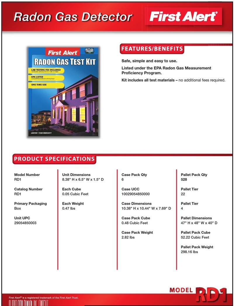 First Alert Radon RD1 Product specifications