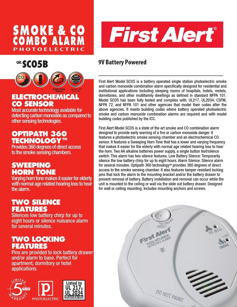 First Alert SMOKE & CO COMBO ALARM SC05B User manual
