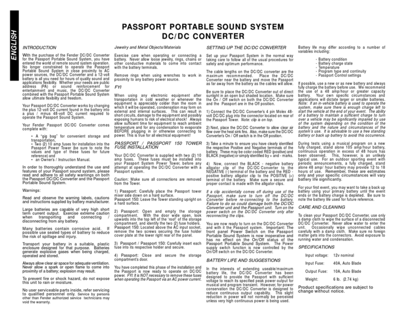Fender Speaker System user manual