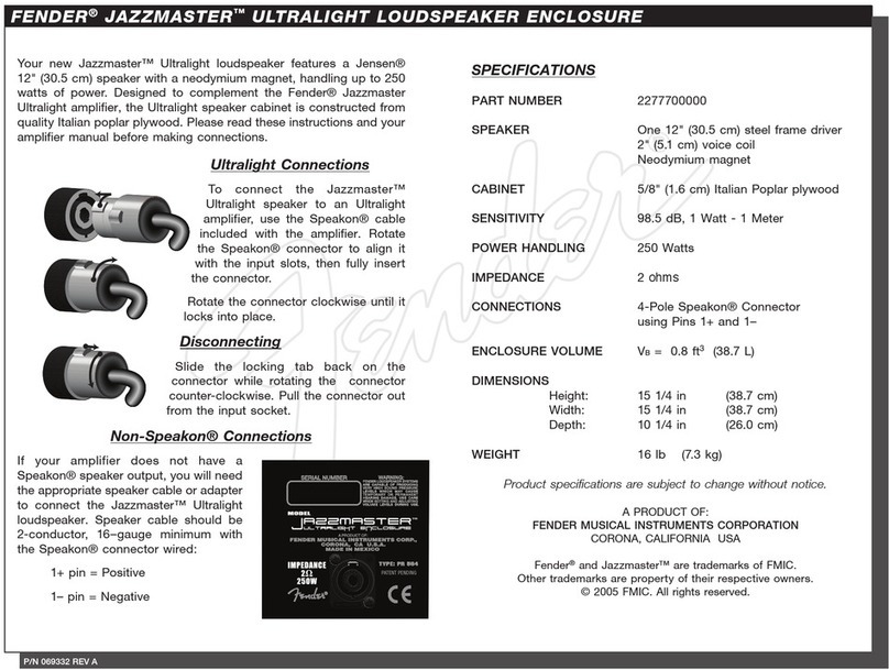 Fender 112 User manual
