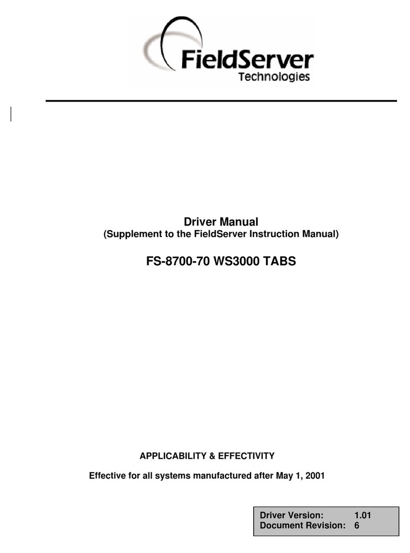 FieldServer FS-8700-70 Driver manual FieldServer FS-8700-70 Driver manual