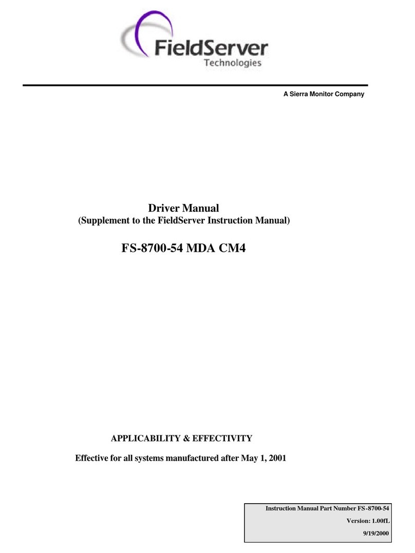 FieldServer FS-8700-54 Release note FieldServer FS-8700-54 Release note