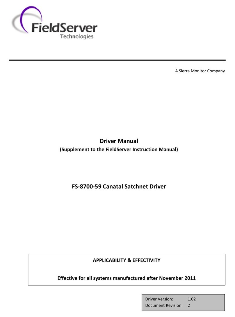 FieldServer Canatal Satchnet Driver FS-8700-59 Driver manual