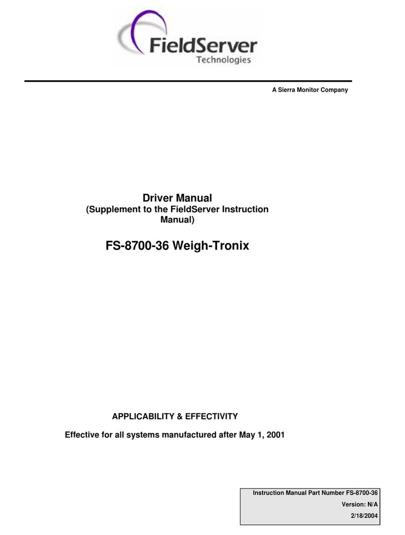 FieldServer Weigh-Tronix FS-8700-36 Release note FieldServer Weigh-Tronix FS-8700-36 Release note
