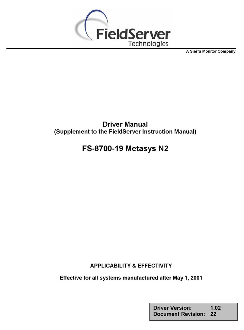 FieldServer Metasys N2 FS-8700-19 Release note FieldServer Metasys N2 FS-8700-19 Release note