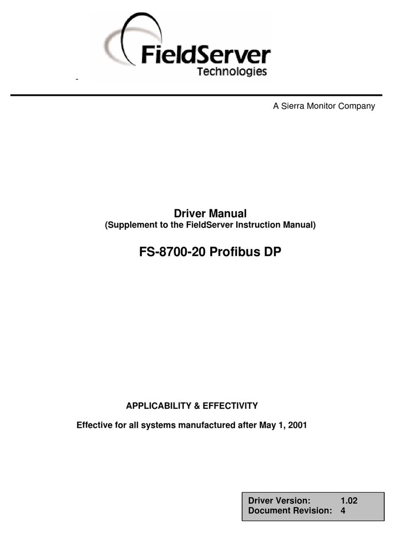 FieldServer Profibus DP FS-8700-20 Release note