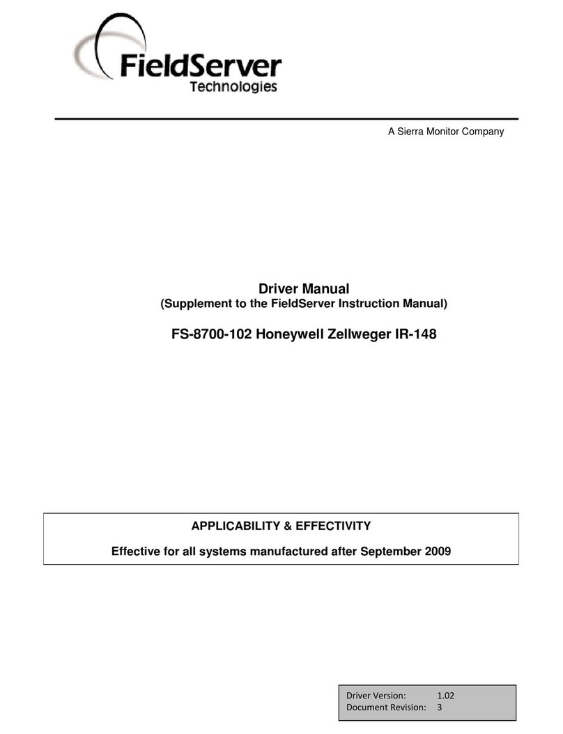 FieldServer Honeywell Zellweger IR-148 FS-8700-102 Release note