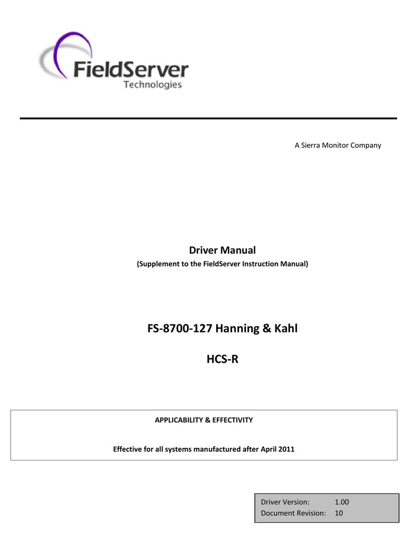 FieldServer Hanning FS-8700-127 Driver manual FieldServer Hanning FS-8700-127 Driver manual